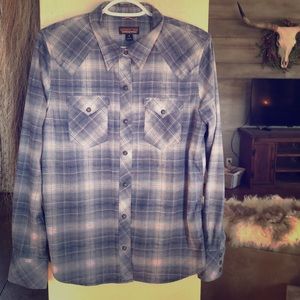 Patagonia plaid iron forge western snap shirt